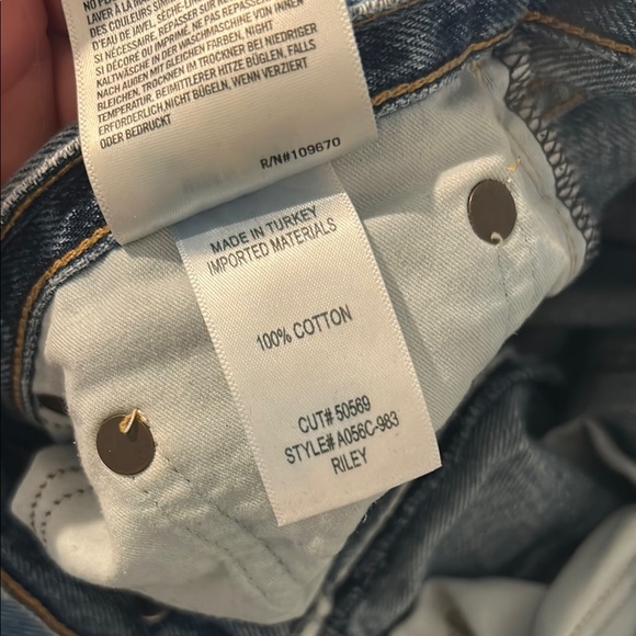 Agolde Riley crop Blue Straight Jeans size 29 - Picture 4 of 4